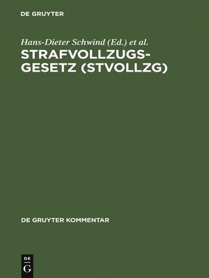 cover image of Strafvollzugsgesetz (StVollzG)